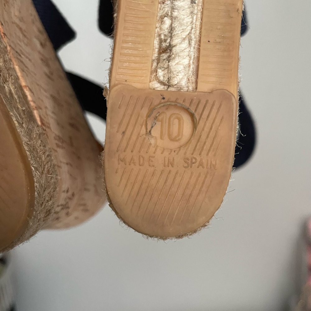 Tory Burch Natanya Wedge Espadrille Sandals Women's 10 Navy Shoes - Picture 9 of 9